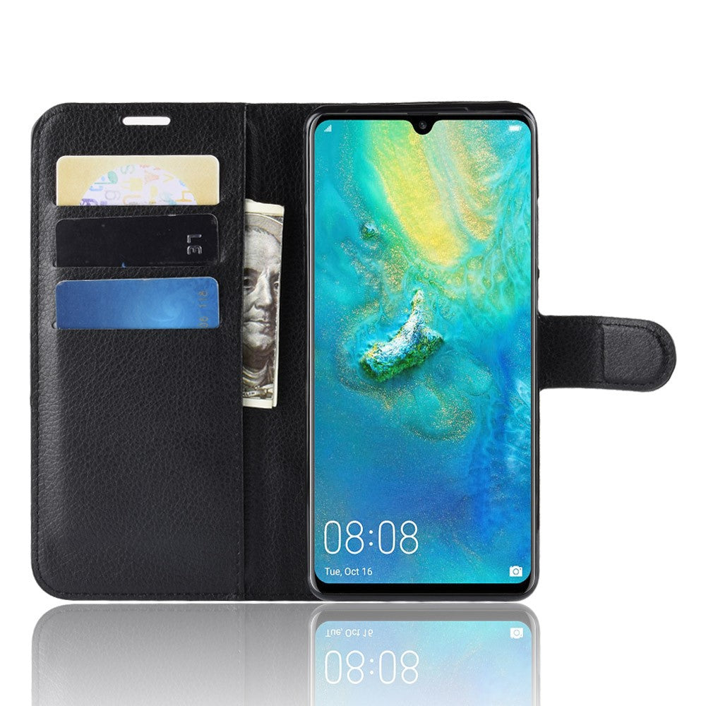 Litchi Texture Wallet Leather Mobile Phone Cover for Huawei P30 Pro Stand Phone Accessory