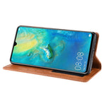 Vintage Style Magnetic Closue Leather Wallet Stand Phone Shell Case for Huawei P30 Pro