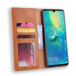 Vintage Style Magnetic Closue Leather Wallet Stand Phone Shell Case for Huawei P30 Pro