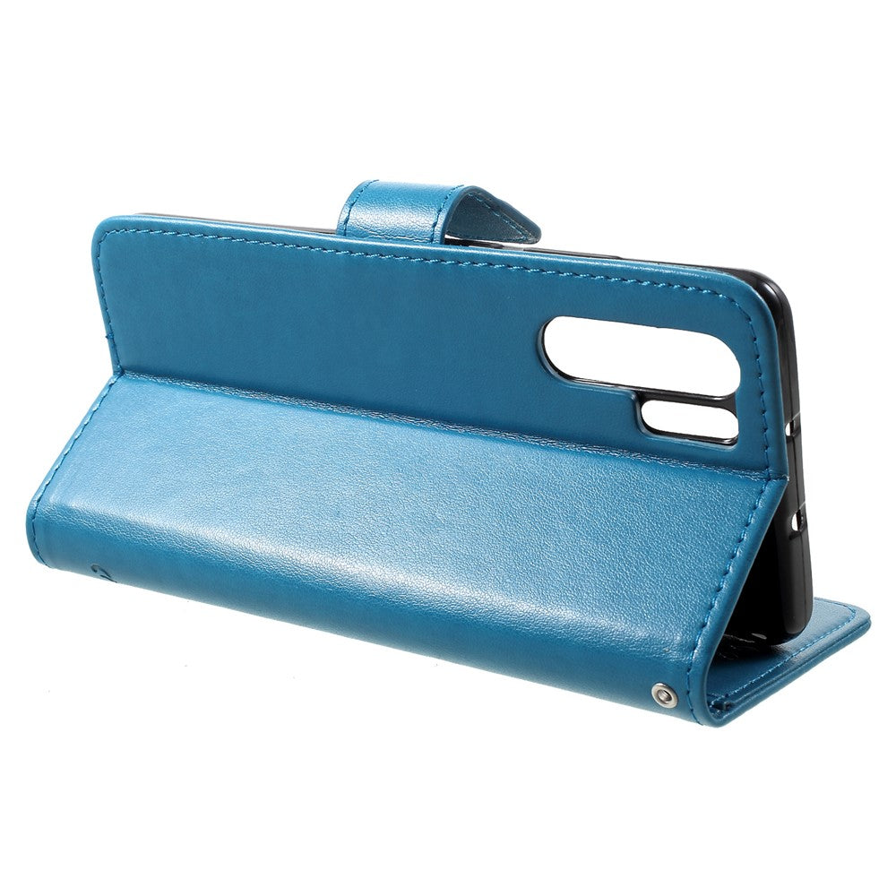 Imprint Butterfly Flower Wallet Stand Leather Accessory Case for Huawei P30 Pro