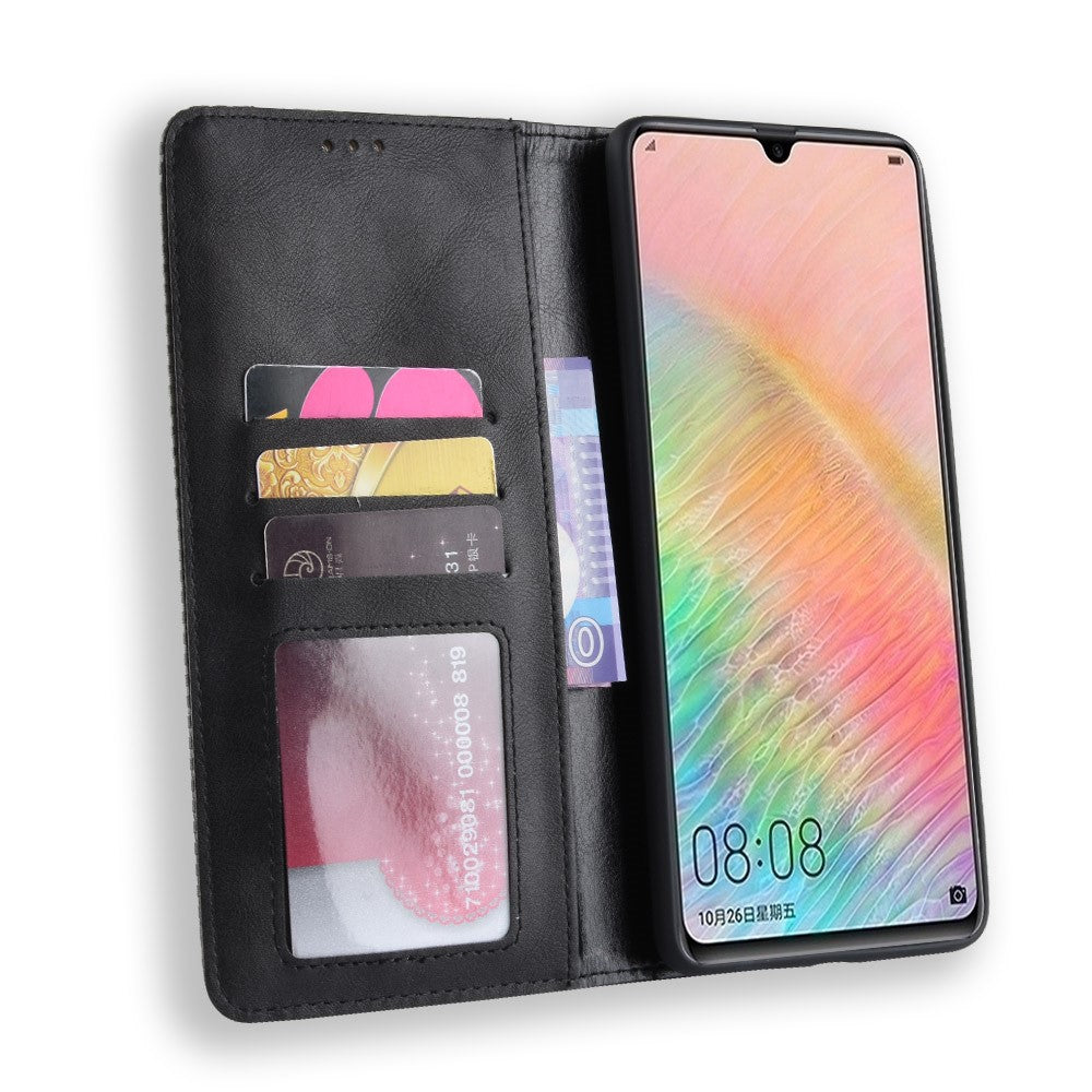 Plånboksfodral i läder i vintagestil till Huawei Mate 20 X