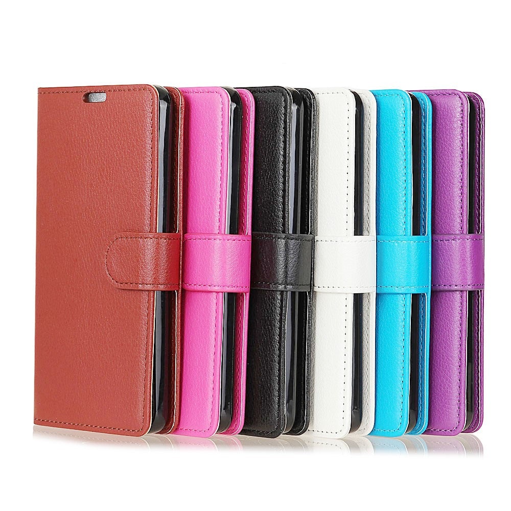 For Huawei P30 Lite Shockproof Phone Bag Covering Litchi Skin Wallet Leather Stand Case