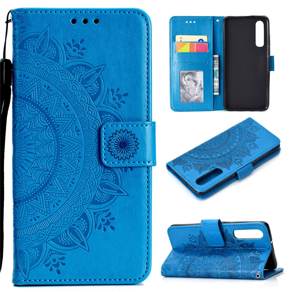 Huawei P30 Mobilskal Mandala Blomma Plånbok PU Läderfodral