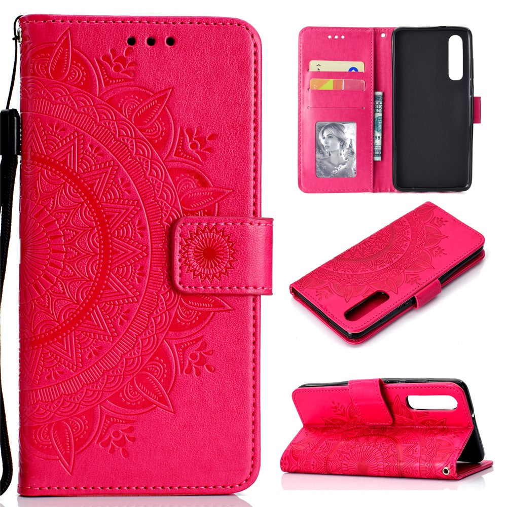 Huawei P30 Mobilskal Mandala Blomma Plånbok PU Läderfodral
