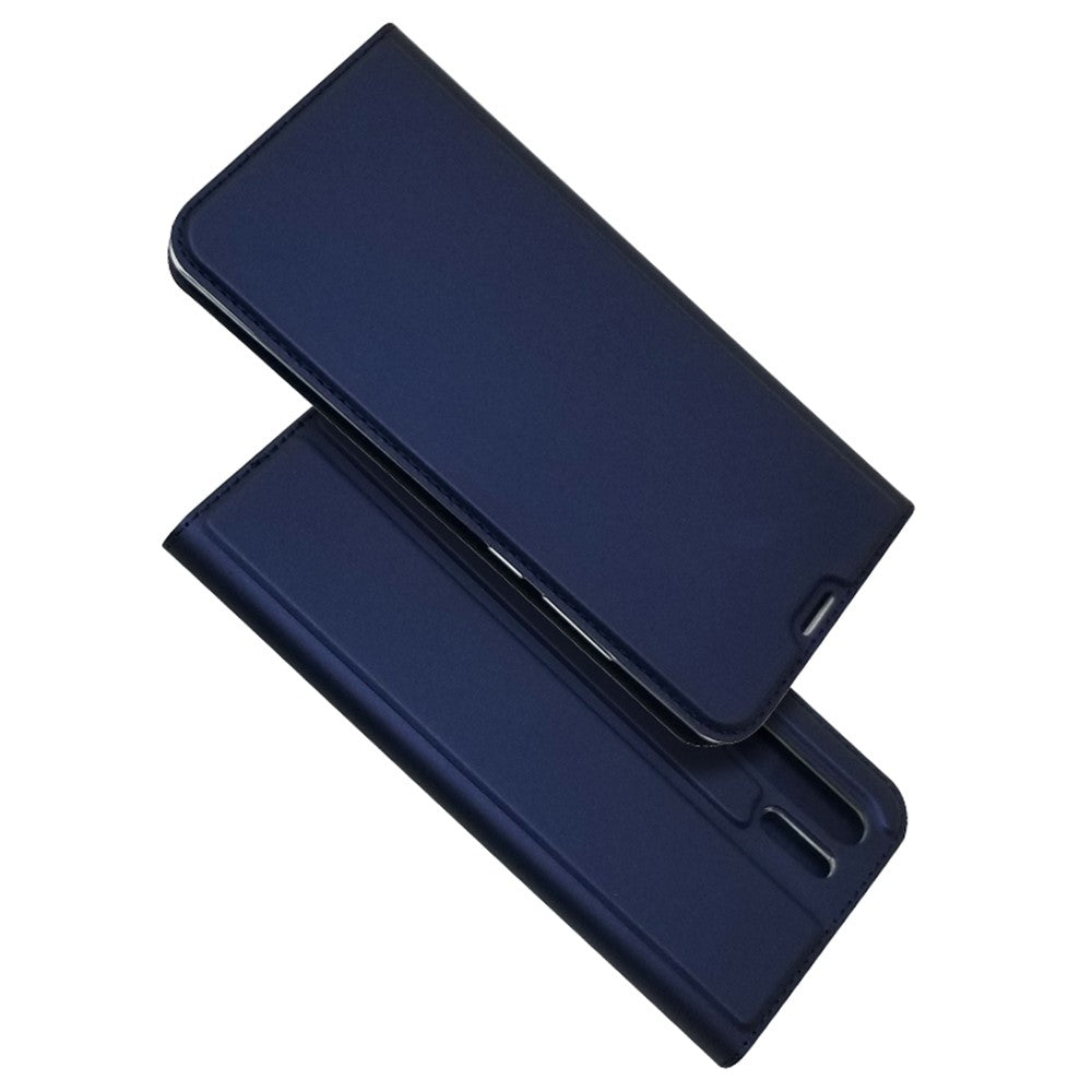 Självabsorberande stativ i läder med kortplats för Huawei P30 Pro