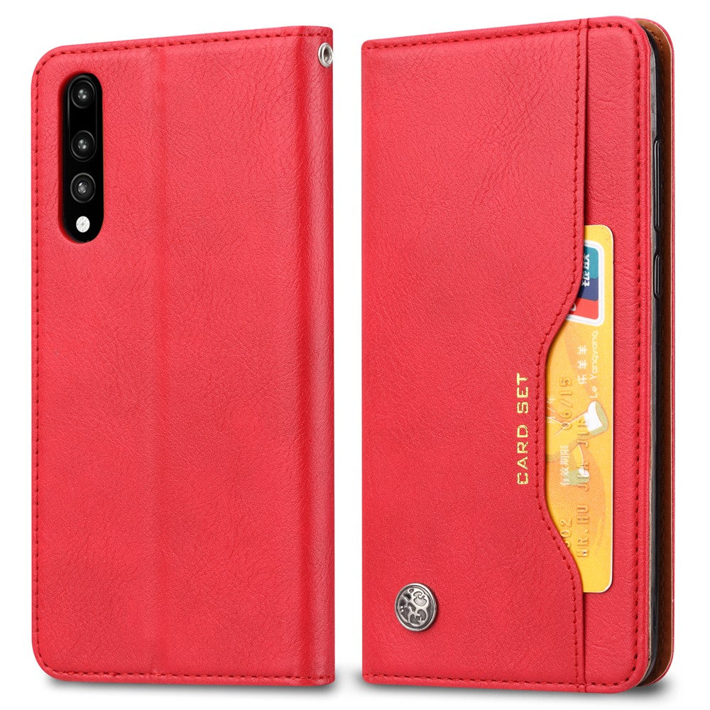 PU-läder självabsorberande stativ plånboksskyddsfodral för Huawei P30