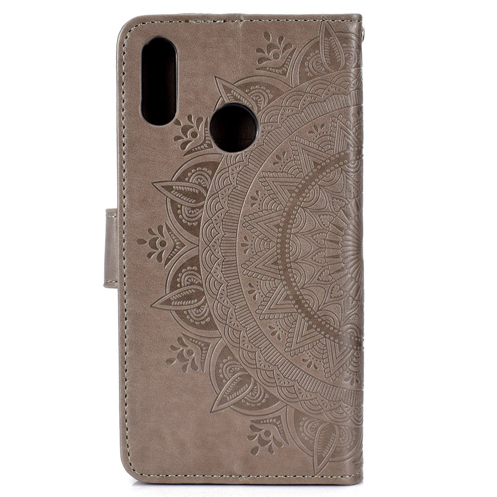 Läderplånboksfodral med tryck och blommotiv till Huawei P Smart (2019) / Honor 10 Lite