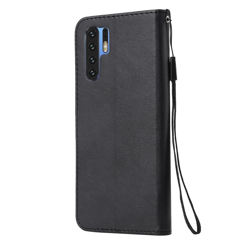 Enfärgad plånbok i läder med stativ till mobilmobilen för Huawei P30 Pro
