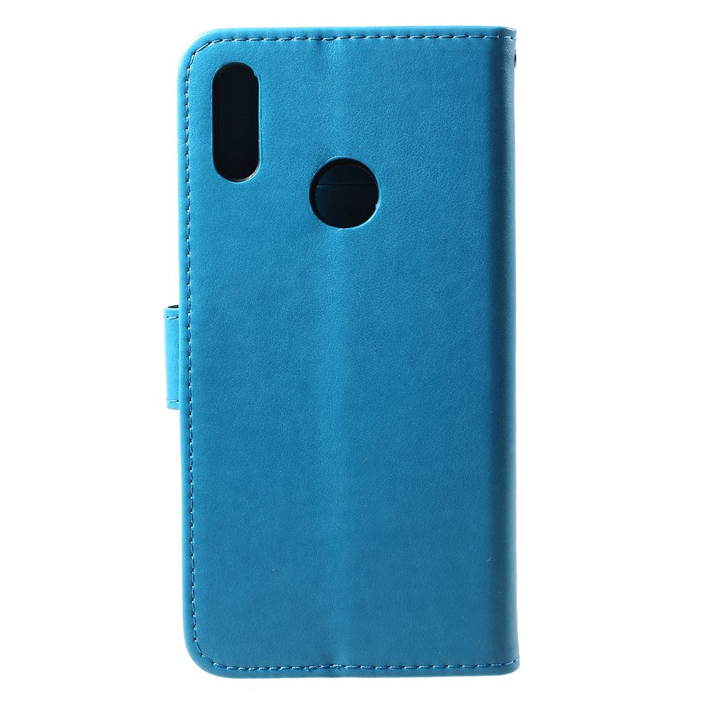 For Huawei Y7 (2019) Imprint Butterfly Flower Leather Mobile Shell [Wallet Stand]
