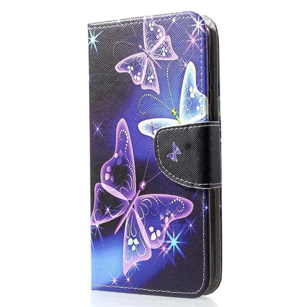 Fingerprint-Free Cross Texture Pattern Printing PU Leather Flip Phone Cover for Huawei P30 Lite