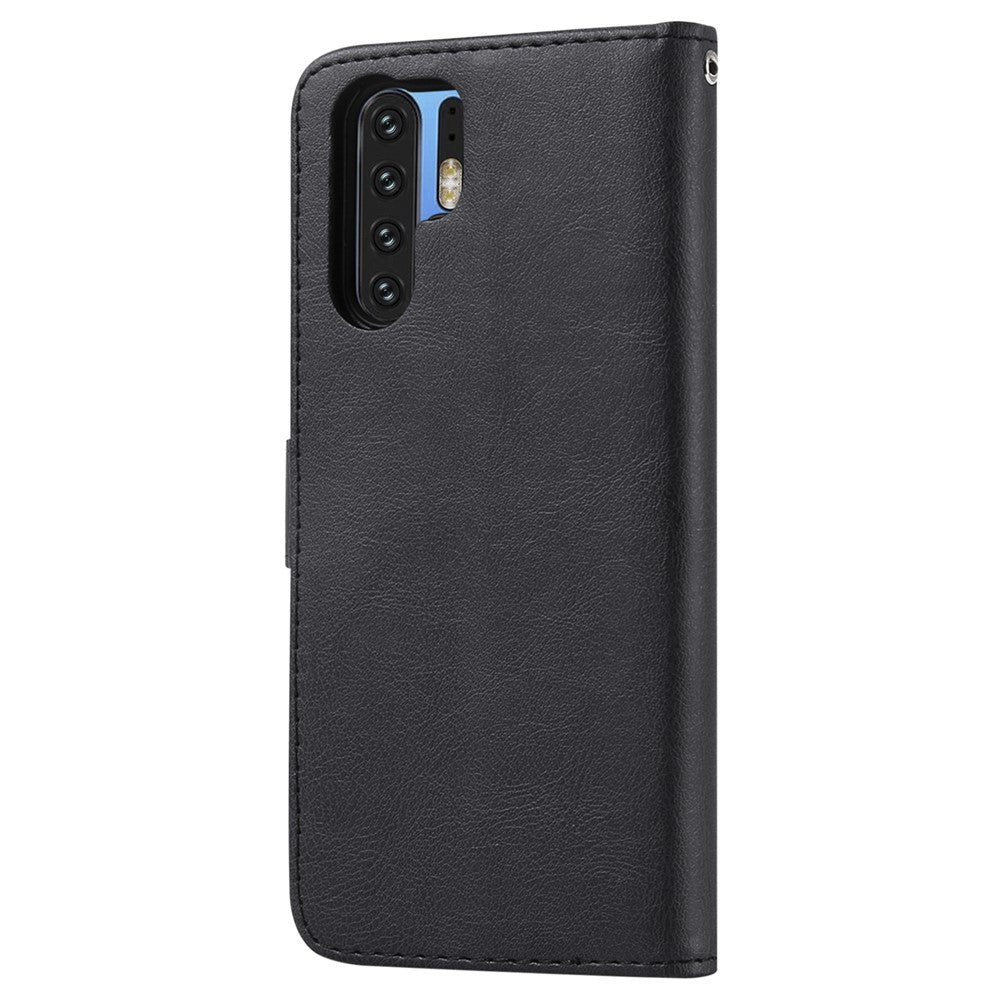 Huawei P30 Pro-skal 2-i-1 avtagbart magnetiskt läderplånboksfodral med rem