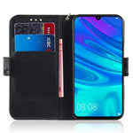 Mönstertryck Ljuspunktsdekor Läderplånboksfodral till Huawei P Smart (2019)