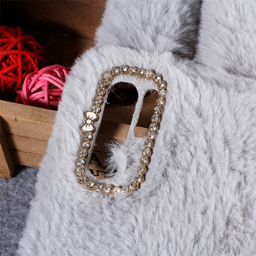 Kaninformat fluffigt pälsbelagt strass TPU-skal till Huawei P30 Pro