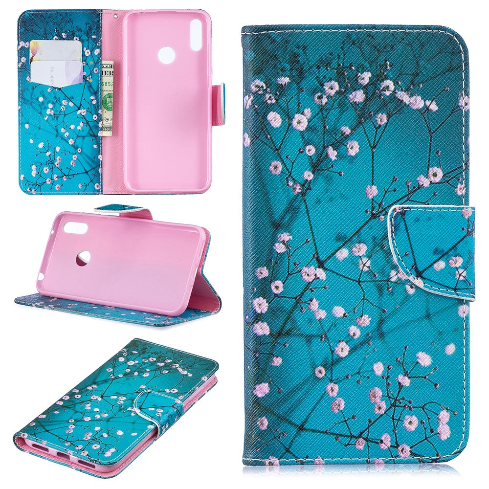 Pattern Printing PU Leather Wallet Phone Case for Huawei Y7 (2019)