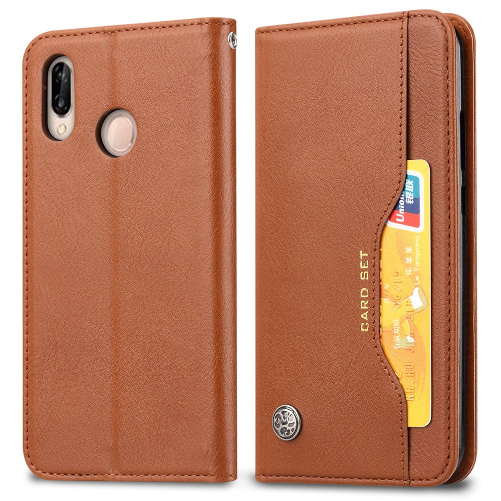 Auto-absorbed Flip Leather [Wallet Stand] Phone Case for Huawei P30 Lite/nova 4e/P30 Lite New Edition