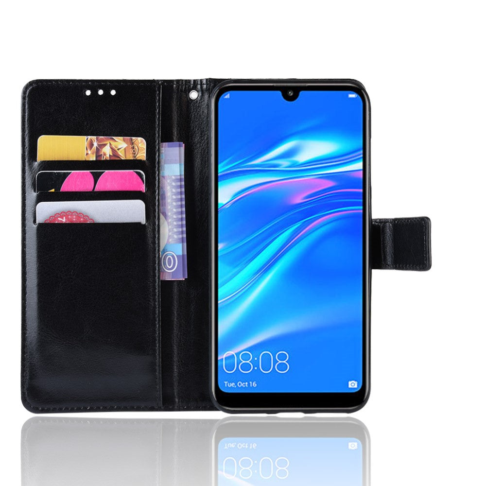 Crazy Horse Wallet Leather Case with Strap for Huawei Y7 (2019)/Y7 Prime (2019)