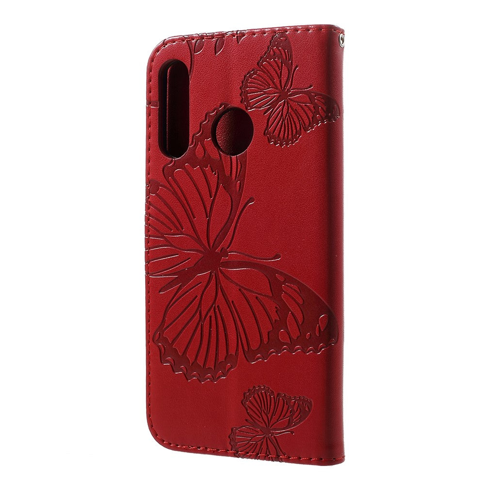 For Huawei P30 Lite Wallet Case Floral Butterfly Imprinted Leather Phone Cover Stand