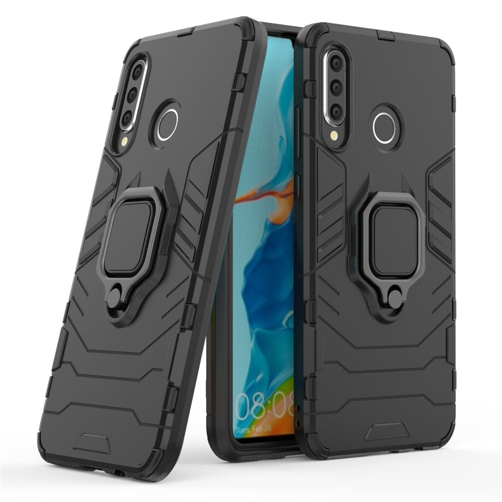 Fingerring Stöd PC + TPU Hybrid Mobilskal till Huawei P30 Lite