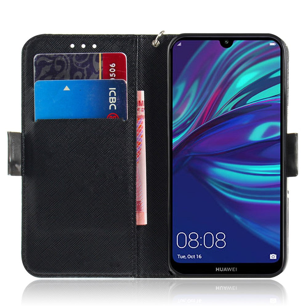 Mönstertryck med ljuspunktsdekor i läder till Huawei P30 Lite New Edition/P30 Lite/nova 4e