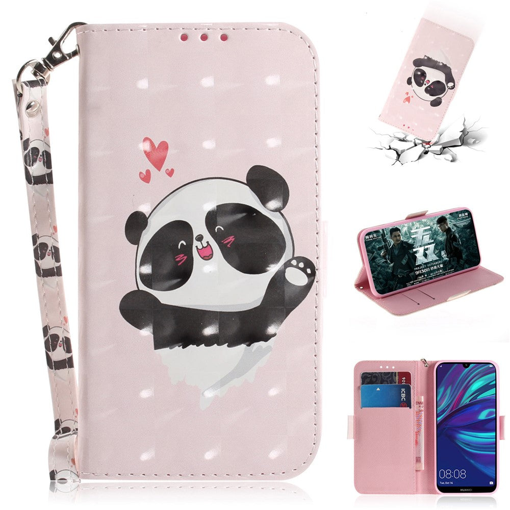 Mönstertryck med ljuspunktsdekor i läder till Huawei P30 Lite New Edition/P30 Lite/nova 4e