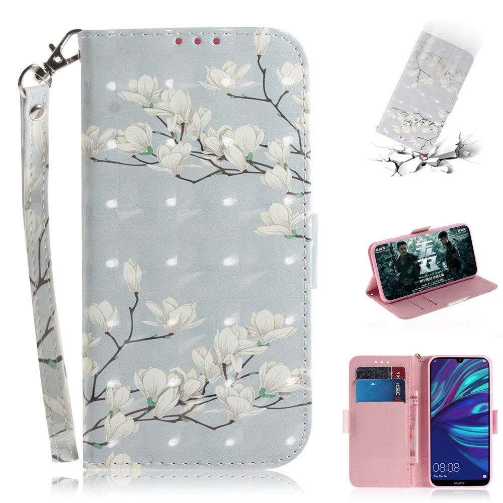 Mönstertryck med ljuspunktsdekor i läder till Huawei P30 Lite New Edition/P30 Lite/nova 4e
