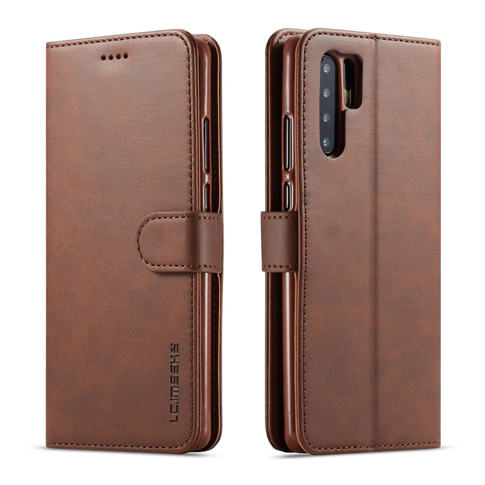 LC.IMEEKE Wallet Leather Stand Case for Huawei P30 Pro Cell Phone Accessory Textured PU Leather Case