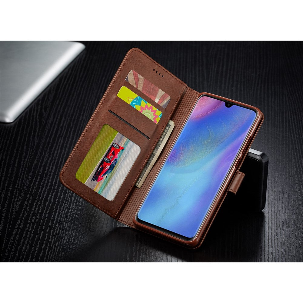 LC.IMEEKE Wallet Leather Stand Case for Huawei P30 Pro Cell Phone Accessory Textured PU Leather Case
