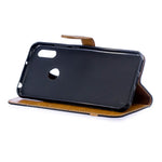 Two-tone Jean Cloth PU Leather Mobile Case for Huawei Y6 (2019, with Fingerprint Sensor) / Y6 Prime (2019)