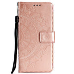 Imprint Flower Leather Wallet Case for Huawei Y7 (2019)
