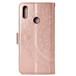 Imprint Flower Leather Wallet Case for Huawei Y7 (2019)