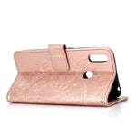 Imprint Flower Leather Wallet Case for Huawei Y7 (2019)