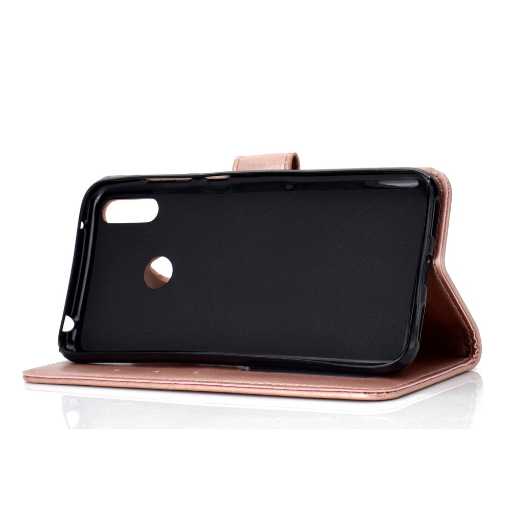 Imprint Flower Leather Wallet Case for Huawei Y7 (2019)