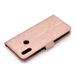 Imprint Flower Leather Wallet Case for Huawei Y7 (2019)