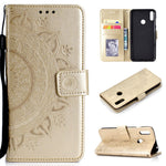 Imprint Flower Leather Wallet Case for Huawei Y7 (2019)