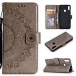 Imprint Flower Leather Wallet Case for Huawei Y7 (2019)