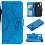 Imprint Flower Leather Wallet Case for Huawei Y7 (2019)
