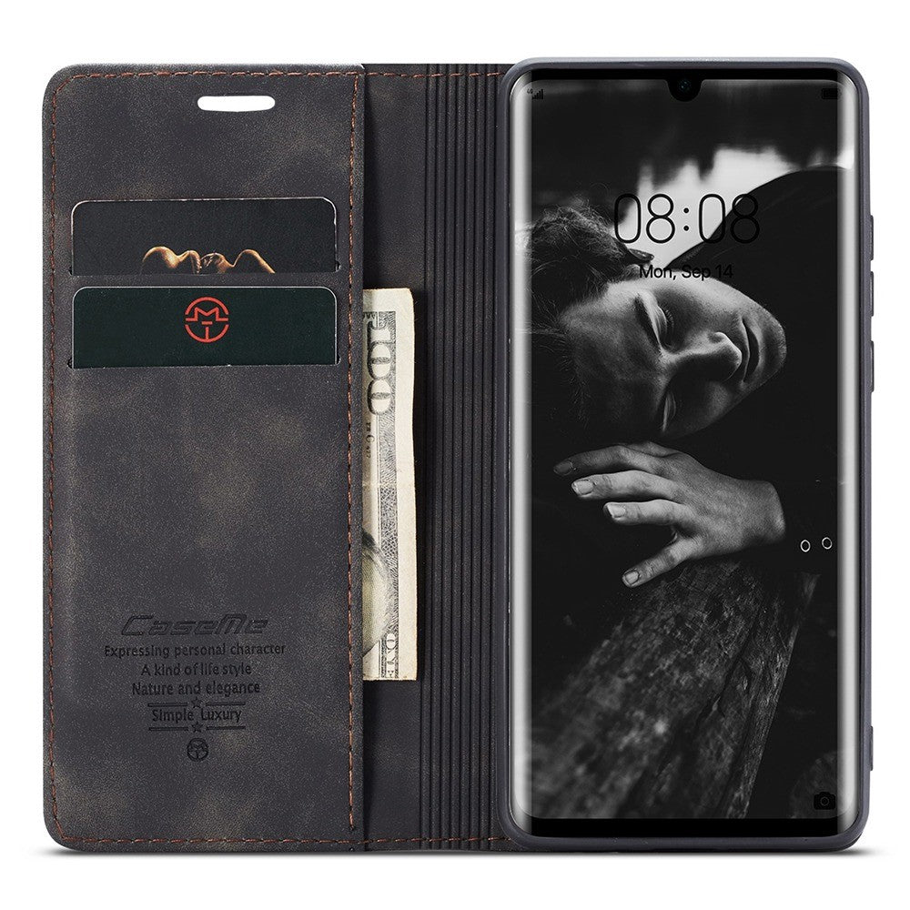 CASEME 013 Series Retro PU Leather Wallet Mobile Case with Stand for Huawei P30 Pro