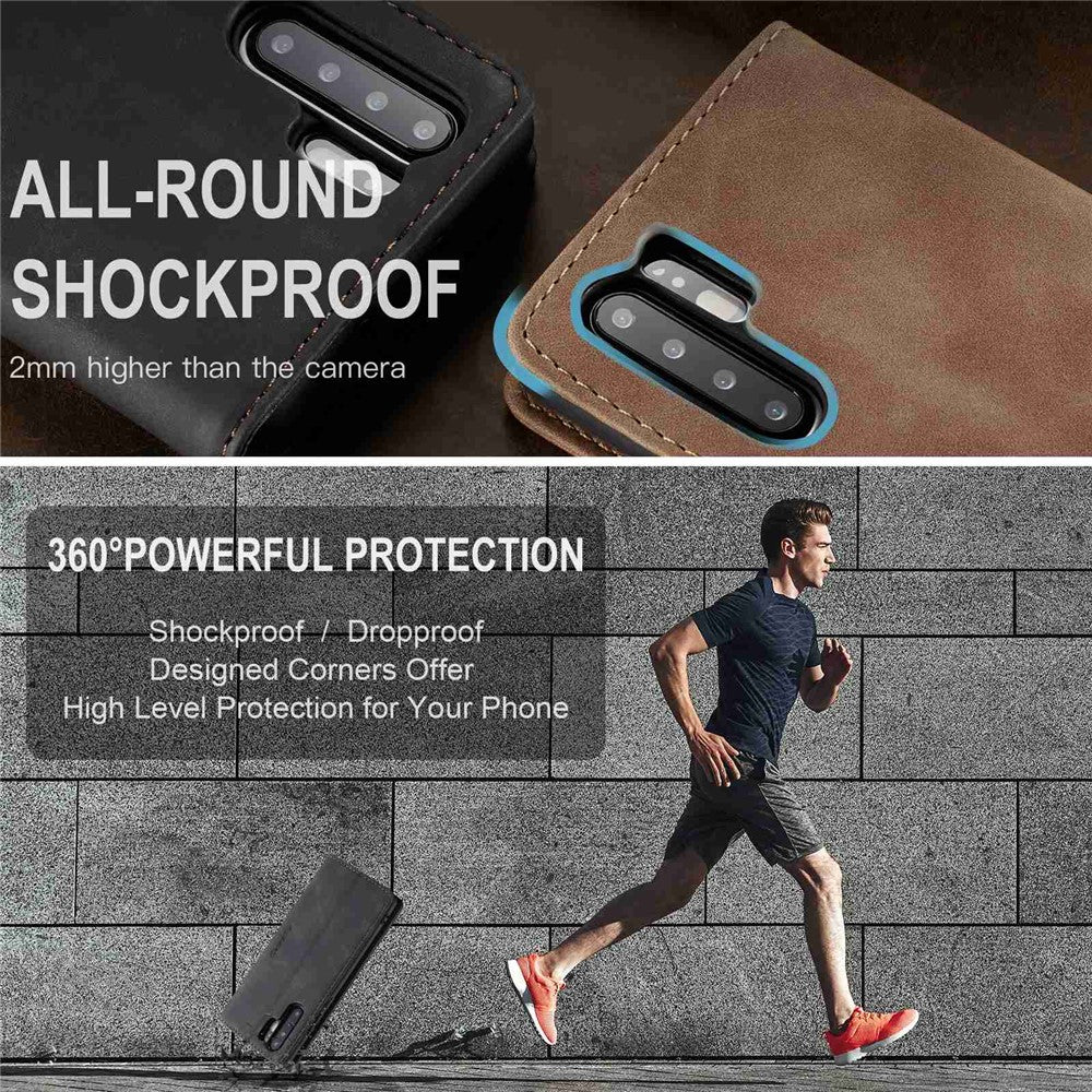 CASEME 013 Series Retro PU Leather Wallet Mobile Case with Stand for Huawei P30 Pro