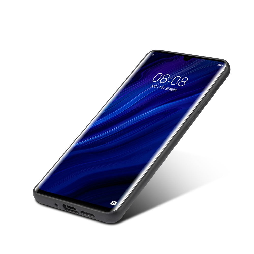 Korthållare PU-läderbelagt TPU-mobilskal med stöd för Huawei P30 Pro