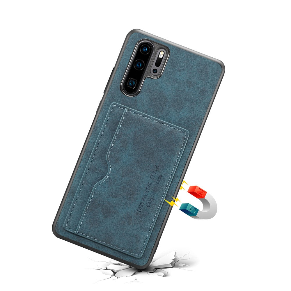 Korthållare PU-läderbelagt TPU-mobilskal med stöd för Huawei P30 Pro