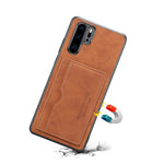 Korthållare PU-läderbelagt TPU-mobilskal med stöd för Huawei P30 Pro