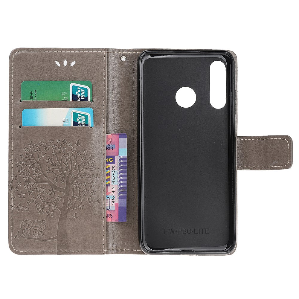 Imprint Tree Owl Leather Wallet Case for Huawei P Smart Plus 2019 / Enjoy 9s/ Maimang 8 / nova 4 lite / Honor 10i