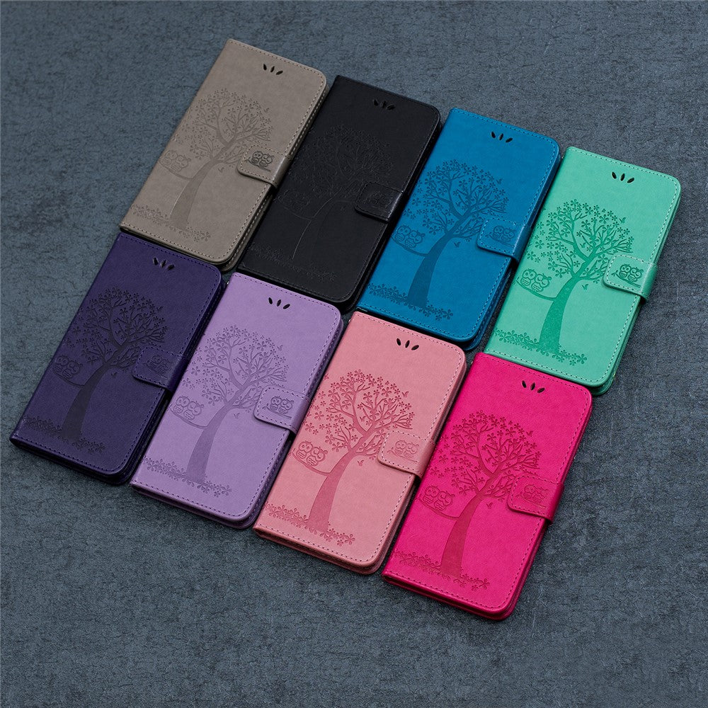 Imprint Tree Owl Leather Wallet Case for Huawei P Smart Plus 2019 / Enjoy 9s/ Maimang 8 / nova 4 lite / Honor 10i