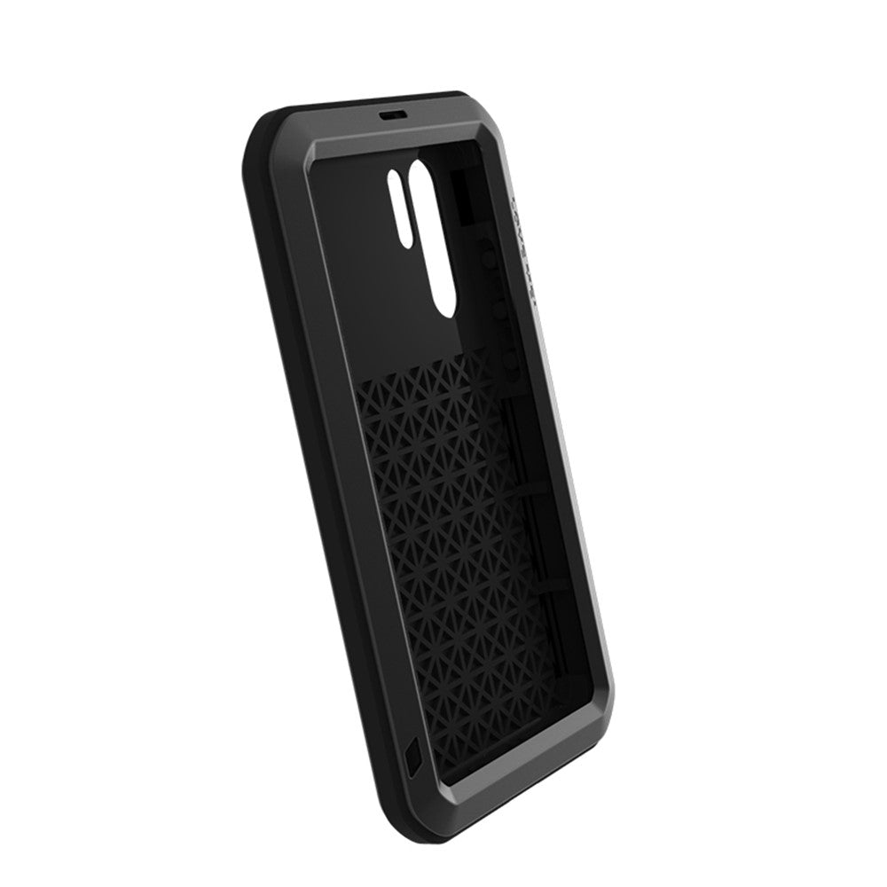 LOVE MEI Stötsäkert Fallsäkert Dammtät Skal med Härdat Glasfilm för Huawei P30 Pro Metall + Silikon mobilskal