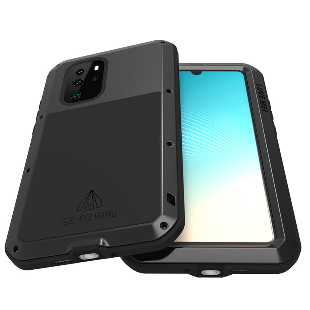 LOVE MEI Stötsäkert Fallsäkert Dammtät Skal med Härdat Glasfilm för Huawei P30 Pro Metall + Silikon mobilskal