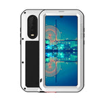 LOVE MEI Metal + Silicone Shockproof Anti-fall Dust-proof Case with Temepered Glass Film for Huawei P30