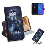 Pattern Printing PU Leather Folio Flip Case Cover for Huawei Y6 (2019, with Fingerprint Sensor) / Y6 Prime (2019)