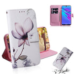 Pattern Printing PU Leather Folio Flip Case Cover for Huawei Y6 (2019, with Fingerprint Sensor) / Y6 Prime (2019)