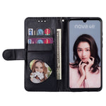 Glitter Powder Zippered Stand Leather Wallet Case with Strap for Huawei P30 Lite / nova 4e