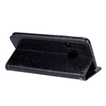 Glitter Powder Zippered Stand Leather Wallet Case with Strap for Huawei P30 Lite / nova 4e
